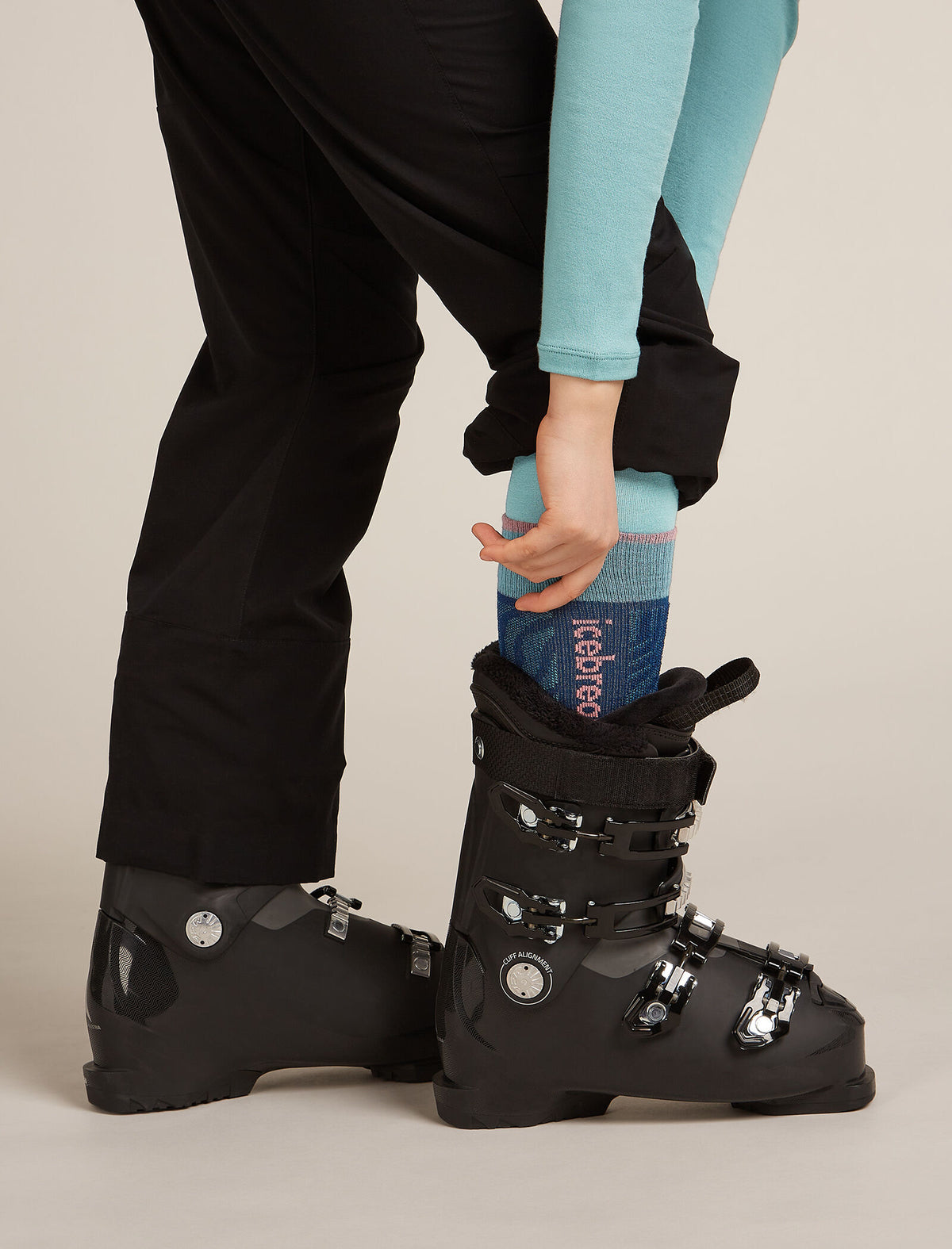 Women's Women Ski+ Over the Calf Socks Mountain Contour Atlantis/Hydro - 1