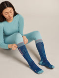 Women's Women Ski+ Over the Calf Socks Mountain Contour Atlantis/Hydro - 2