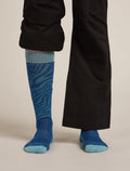 Women's Women Ski+ Over the Calf Socks Mountain Contour Atlantis/Hydro - 3