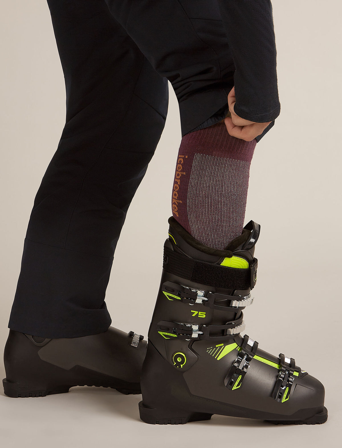 Men Ski+ Over the Calf Socks Java/Trail - 1