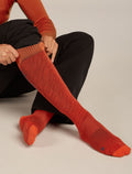 Men Ski+ Over the Calf Socks Mountain Contour Agate/Fervid - 2