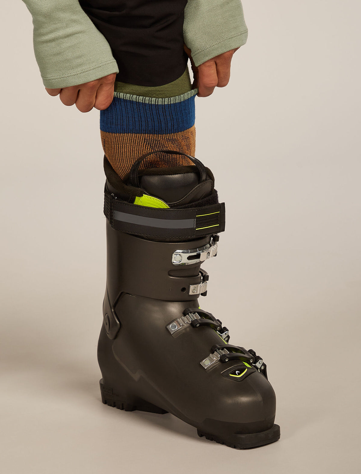 Men Ski+ Over the Calf Socks Mountain Contour Trail/Atlantis - 1