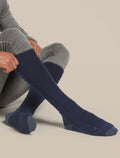 Men Ski+ Over the Calf Socks Royal Navy/Dawn - 2