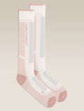 icebreaker® Dames Ski+ ultralichte kuitsokken Snow/Pink Quartz/Ether Women - 1