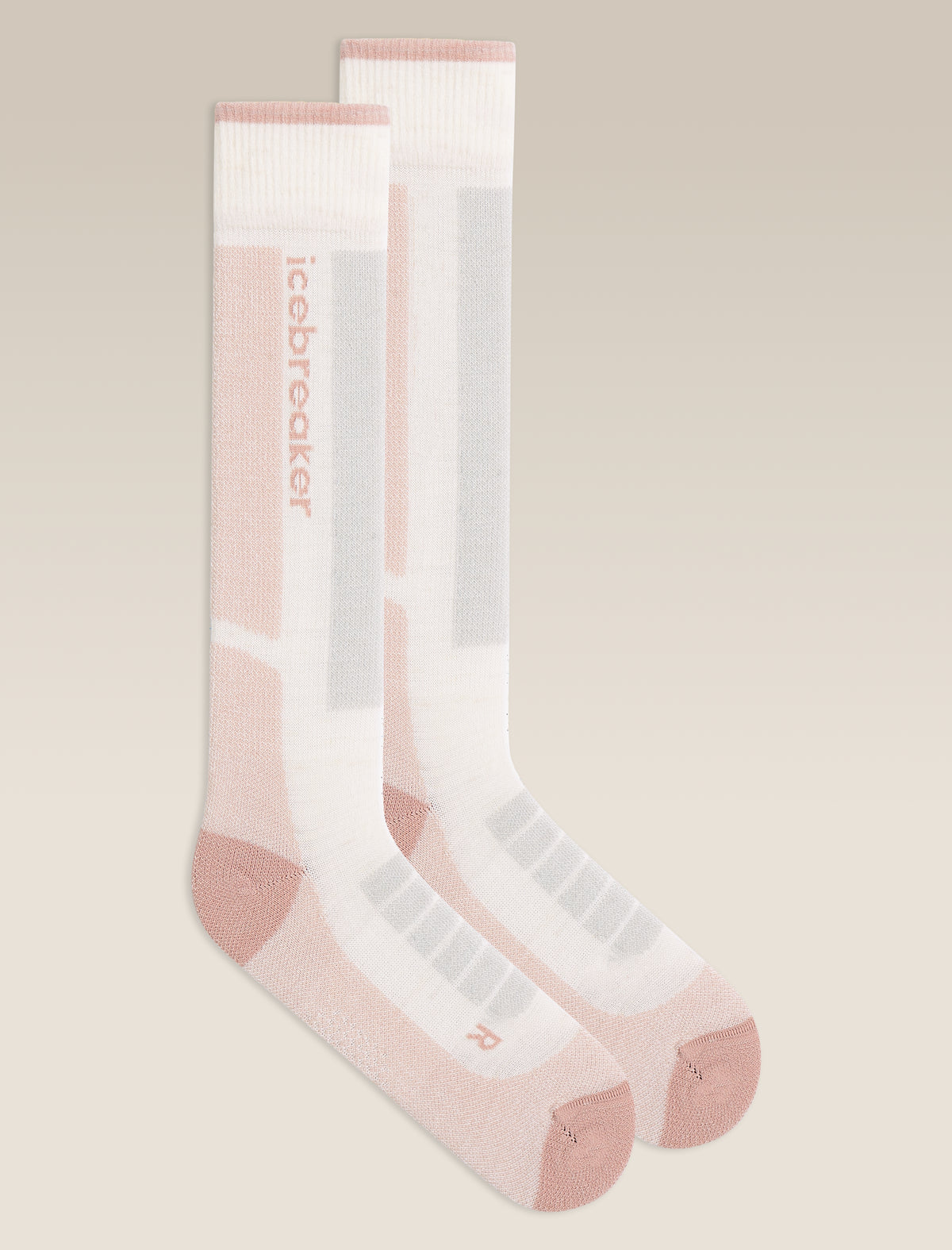icebreaker® Dames Ski+ ultralichte kuitsokken Snow/Pink Quartz/Ether Women - 1