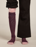 Women's Women Ski+ Over the Calf Socks Mountain Contour Java/Blush - 3