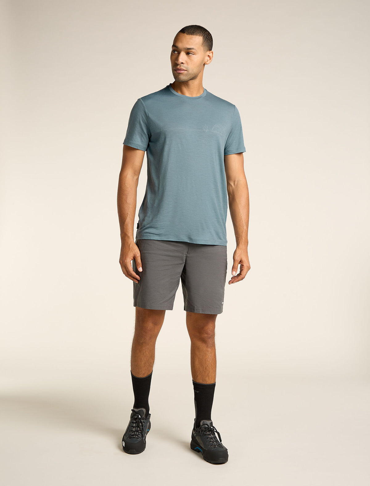Men's Merino 150 Tech Lite Short Sleeve T-Shirt Single Line Camp Black - 3