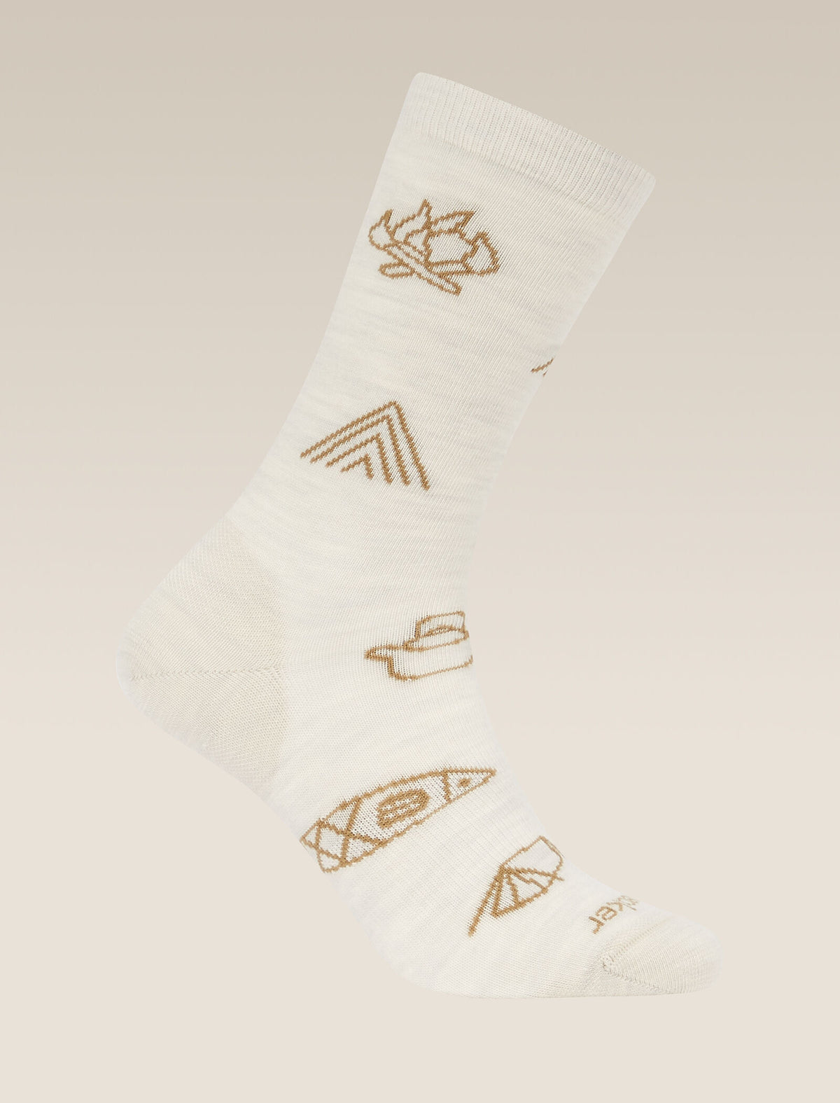 Women's Women Lifestyle Crew Socks Camp Essentials Ecru Hthr/Sand - 4