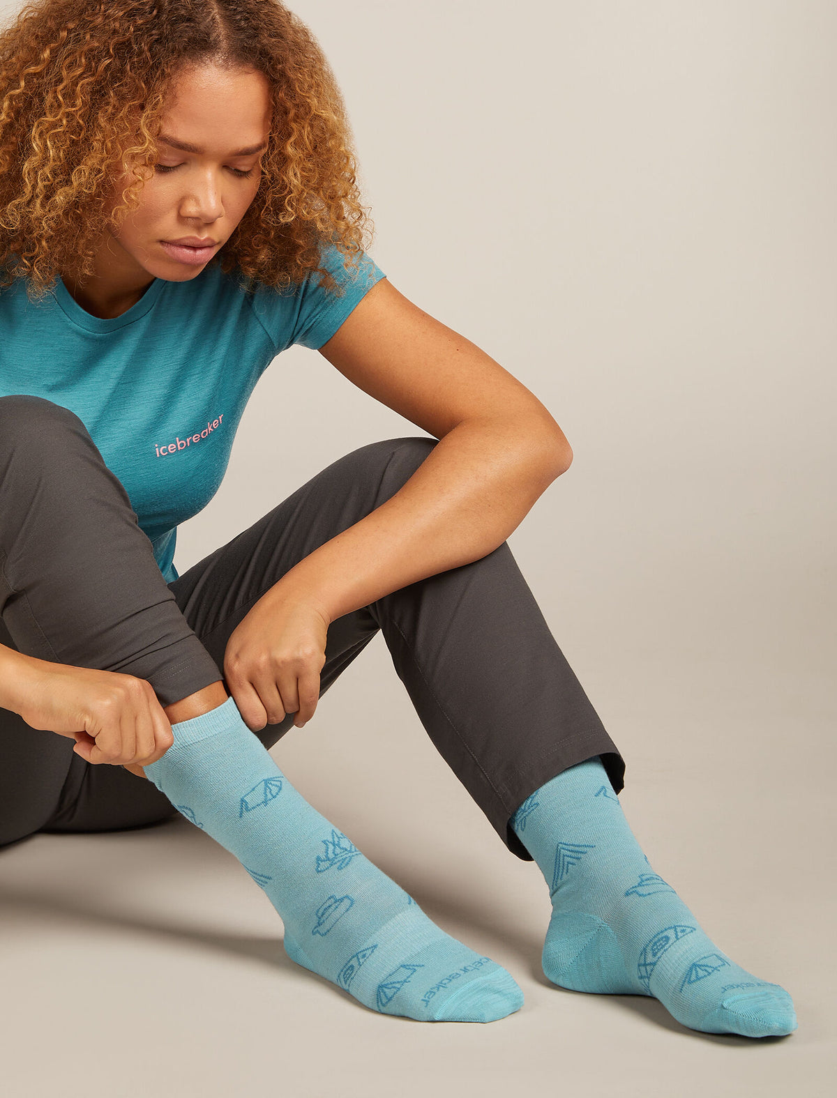 Women's Women Lifestyle Crew Socks Camp Essentials Hydro/Topaz - 2