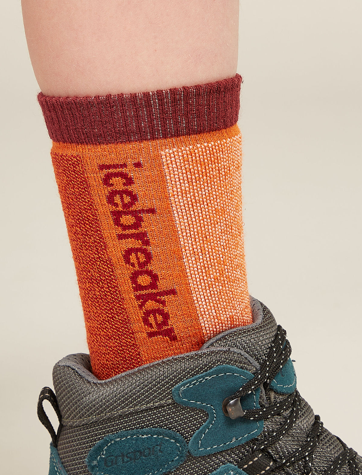 Calcetines Merino por encima del gemelo Ski+ Medium para niños Blaze/Port - 1