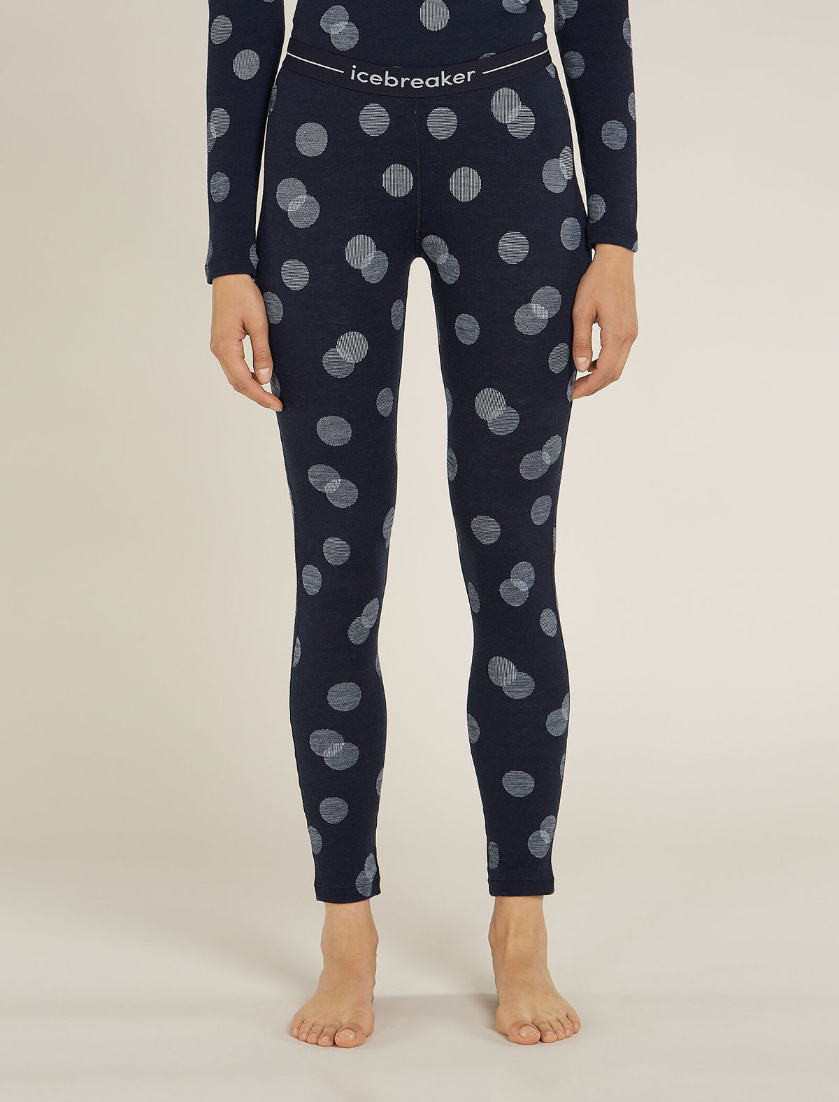 Women's Merino 260 Vertex Thermal Leggings Falling Flakes Midnight Navy/Snow - 1