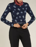 Women's Merino 260 Vertex Thermal Leggings Falling Flakes Midnight Navy/Snow - 4