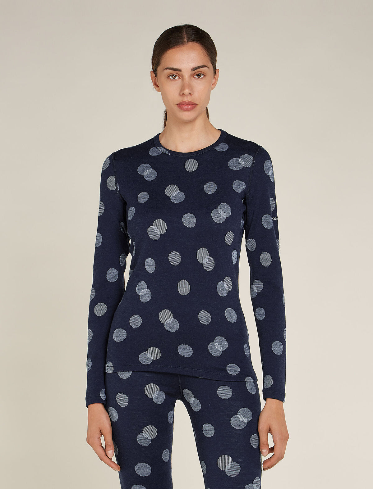 Top termico a girocollo con maniche lunghe in lana merino 260 Vertex Falling Flakes Donna  - 1