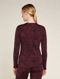 Women's Merino 260 Vertex Long Sleeve Crew Thermal Top Frozen Forms Black/Port - 2