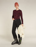 Women's Merino 260 Vertex Long Sleeve Crew Thermal Top Frozen Forms Black/Port - 4