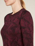 Women's Merino 260 Vertex Long Sleeve Crew Thermal Top Frozen Forms Black/Port - 5