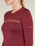 Women's Merino 200 Oasis Long Sleeve Crew Mountain Pulse Thermal Top Port - 5