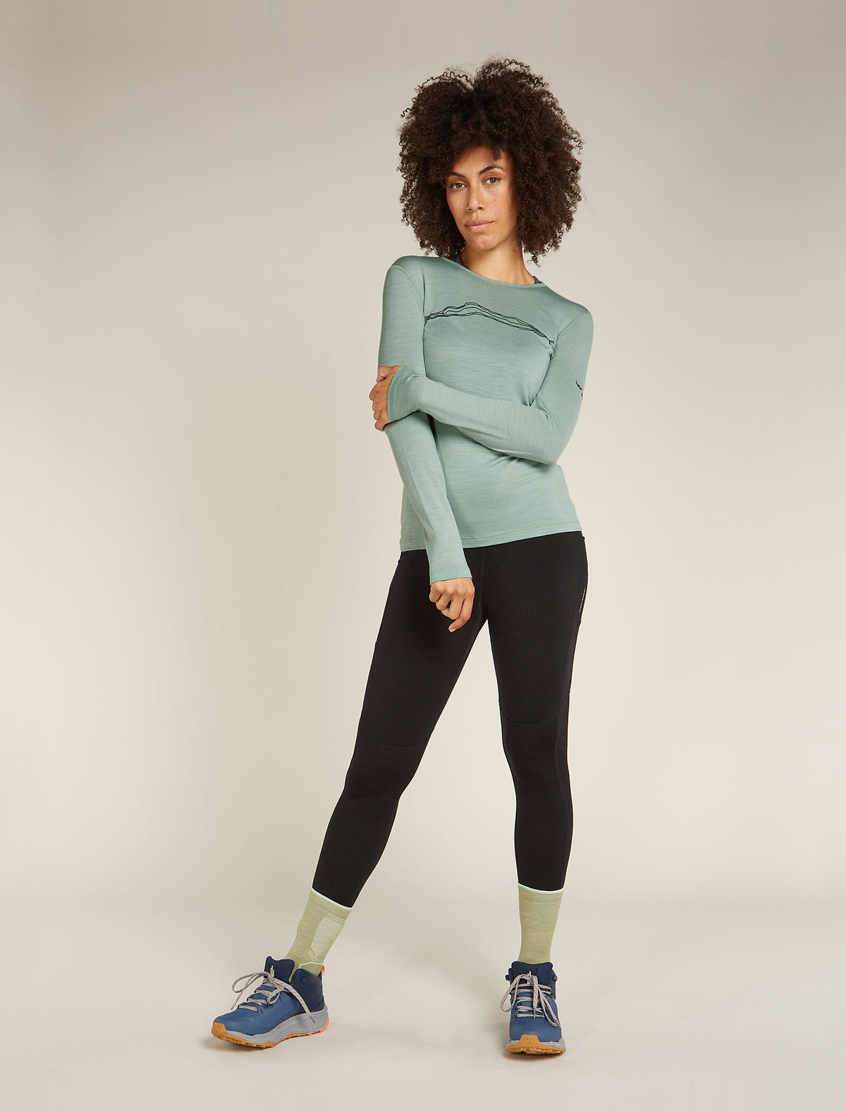 Maglia termica girocollo a maniche lunghe in lana merino 200 Oasis Mountain Pulse Donna  - 3