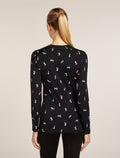 Women's 200 Oasis Thermal Top Snow Day Black/Acid Pink - 2