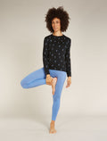 Women's Merino 200 Oasis Long Sleeve Crew Thermal Top Snow Day Black - 3