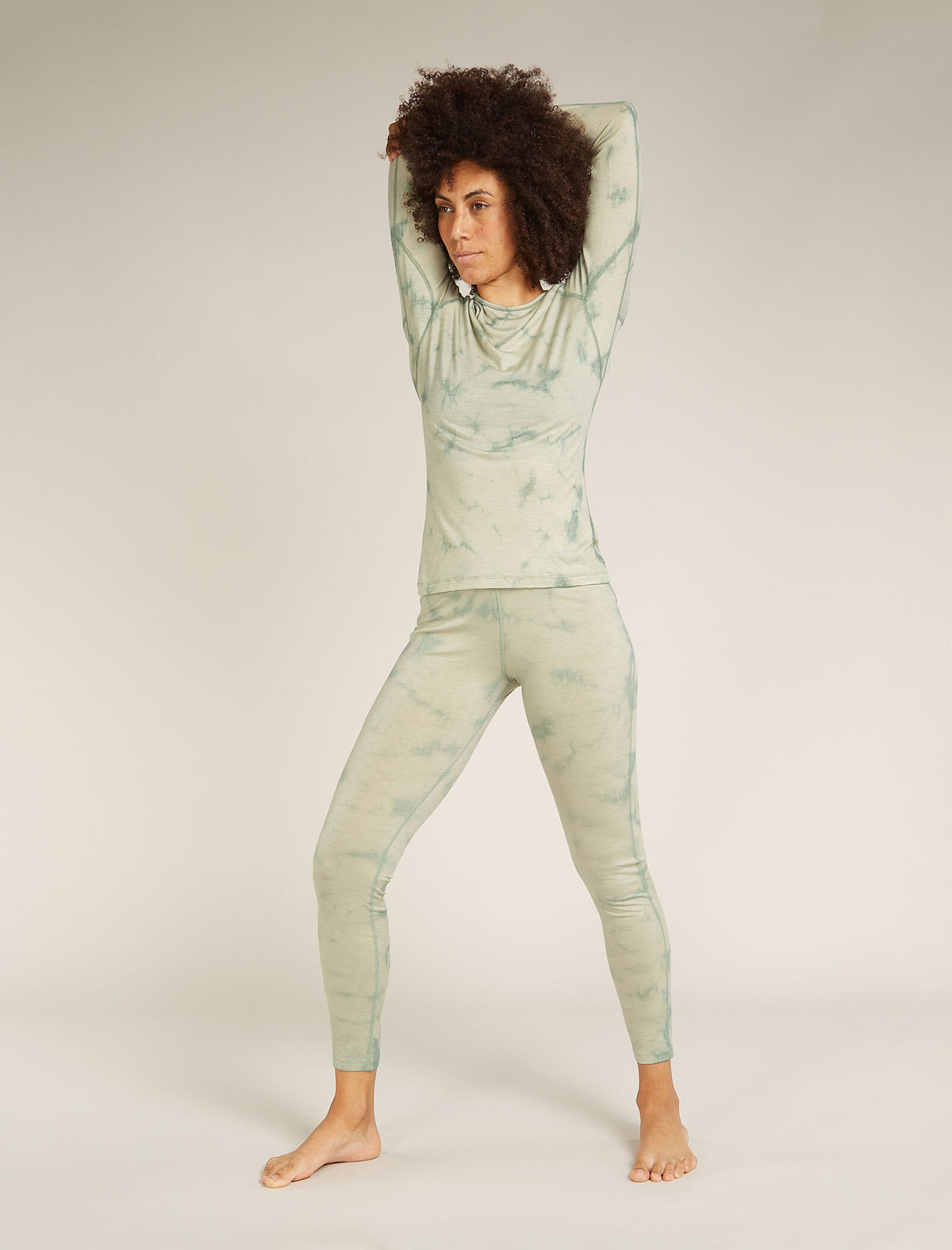 Women's Merino 200 Oasis Long Sleeve Crew Thermal Top Cloud Dye Ashen - 3
