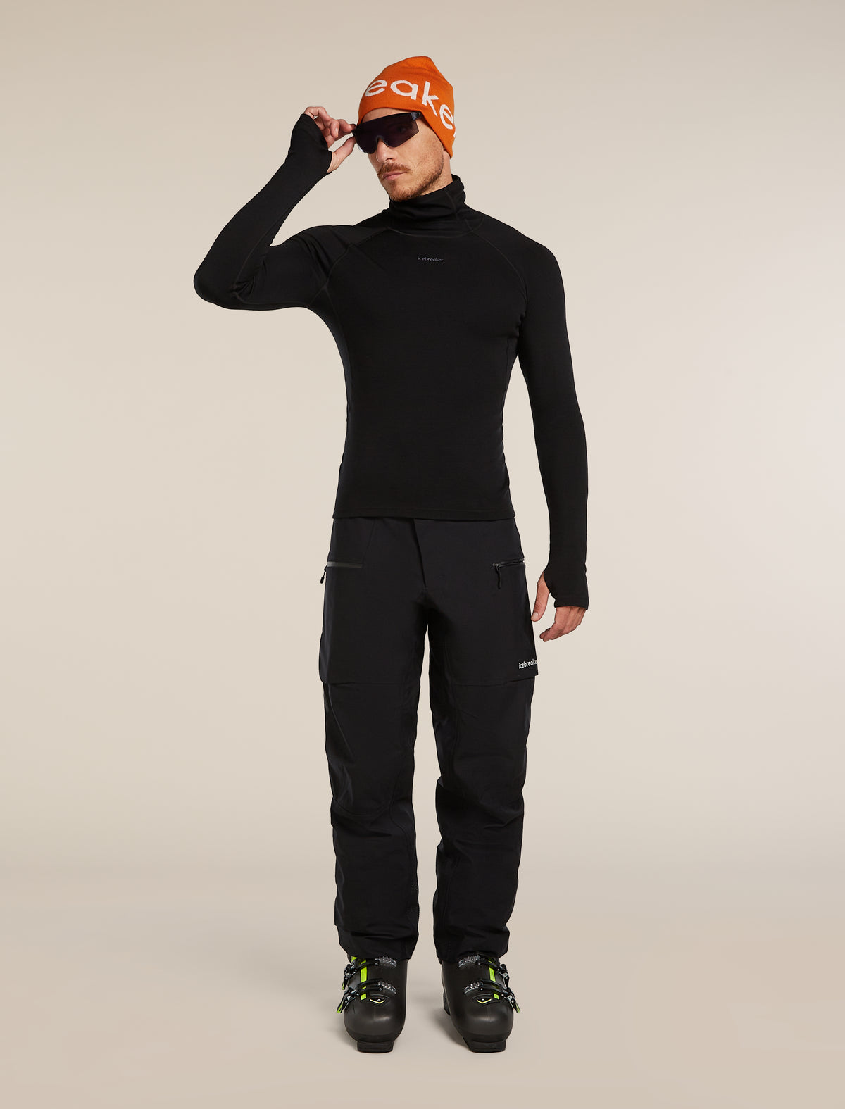 Men's 300 Polar Roll Neck Thermal Top Black - 4