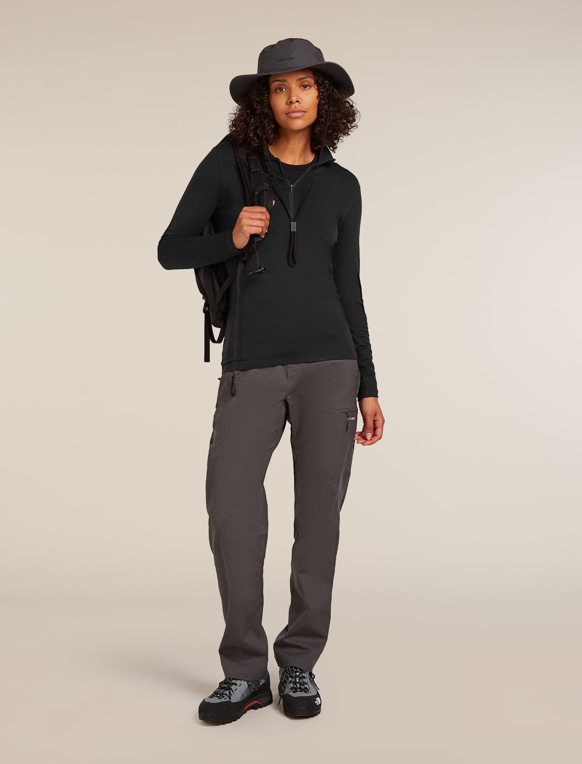 Women's Core Half Zip Thermal Top Black - 4