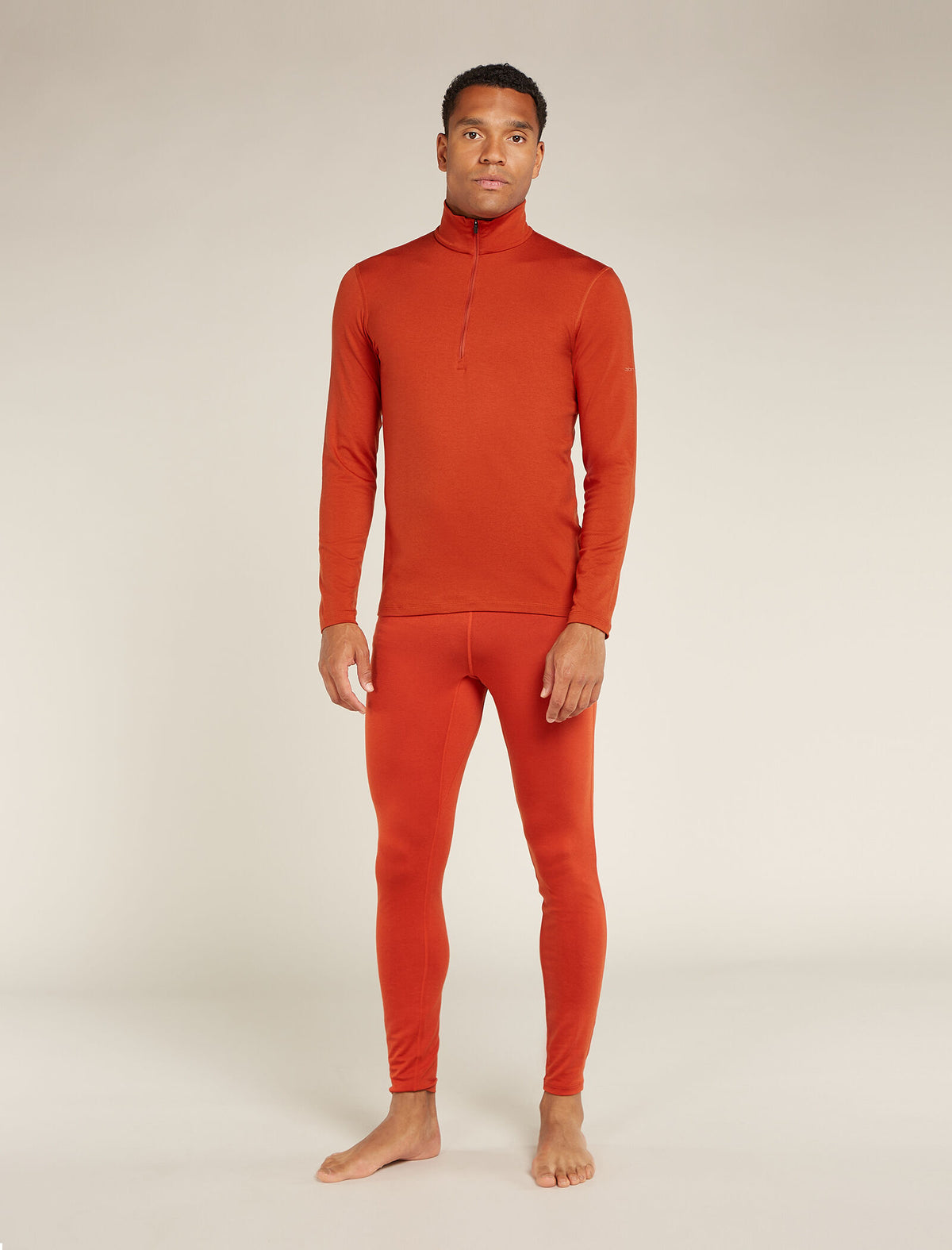 Heren Core zware thermische top met lange mouwen en halve rits van merinowolmix  - 3