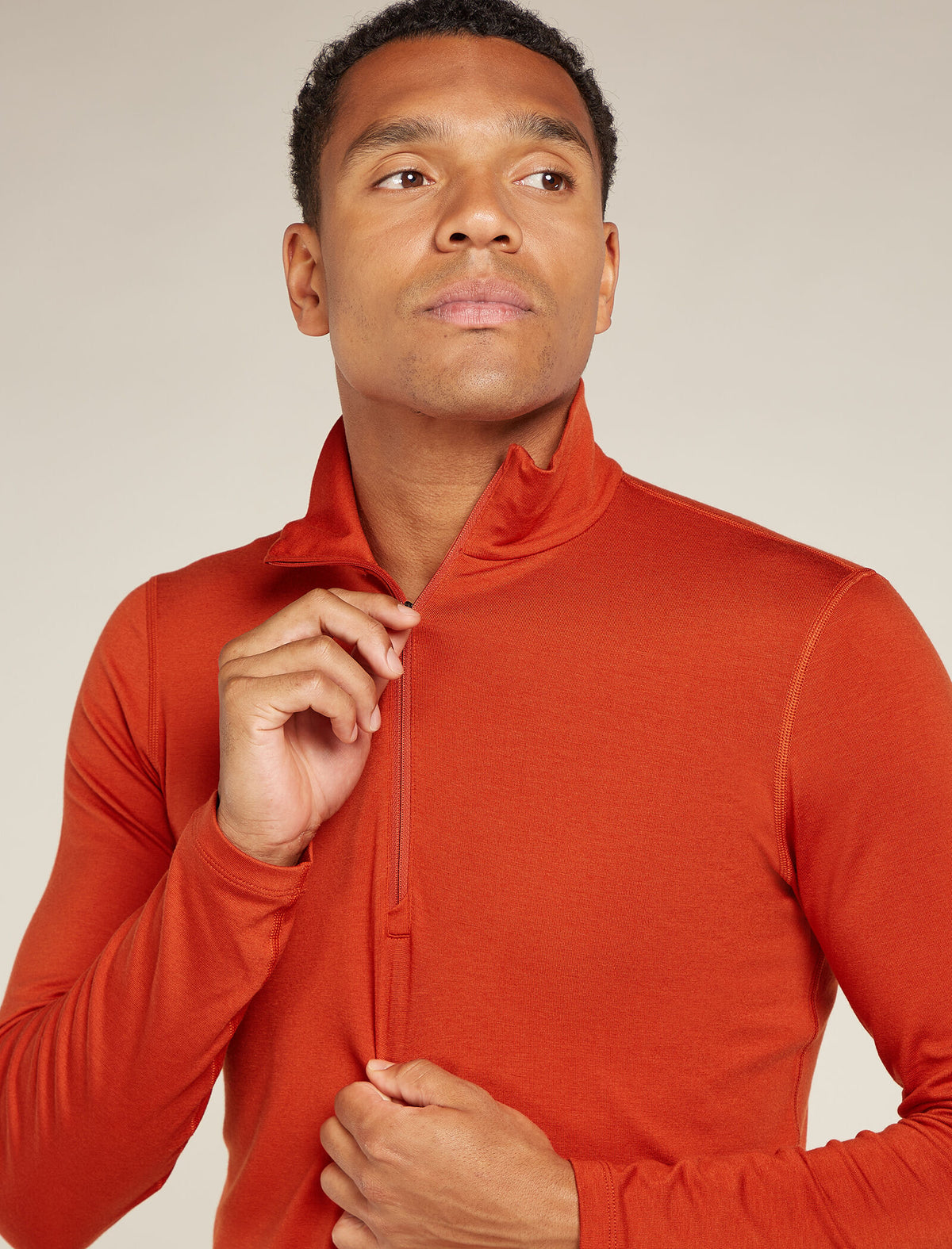 Heren Core zware thermische top met lange mouwen en halve rits van merinowolmix  - 6