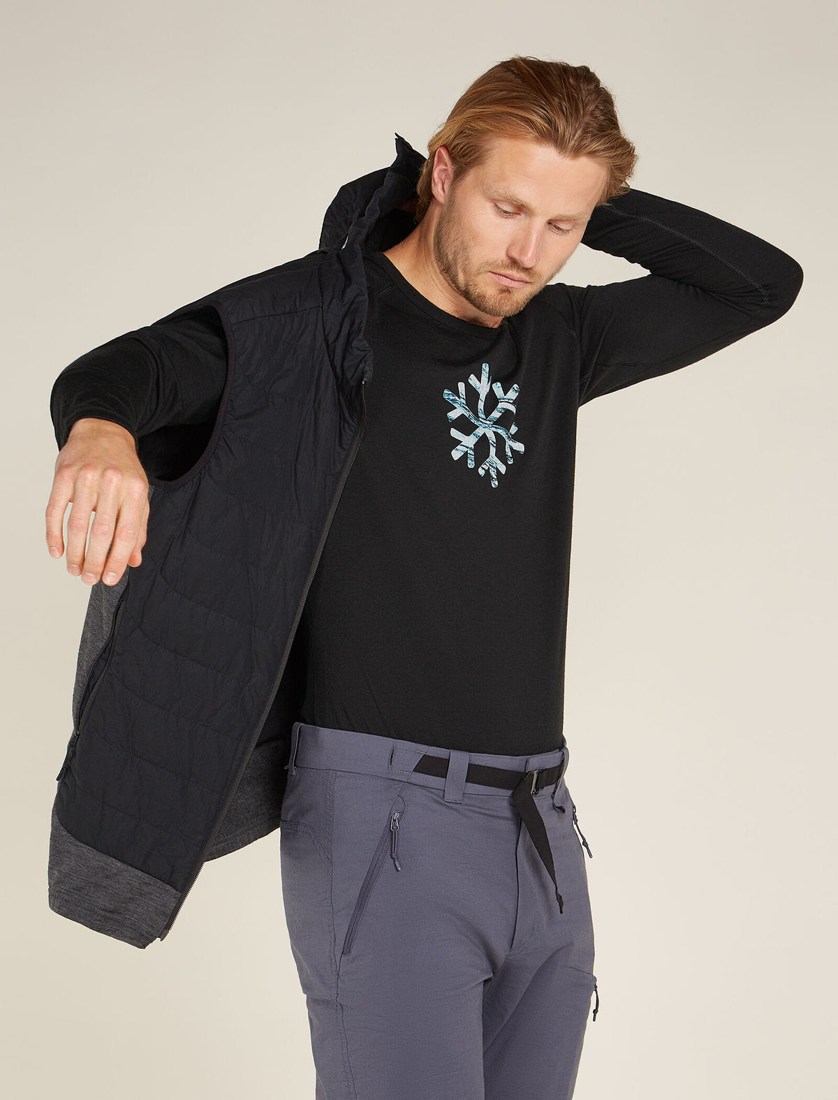 Heren 200 Oasis thermische top Protect Our Winters met lange mouwen en ronde hals van merinowol  - 4