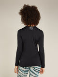 Women's Merino 200 Oasis Long Sleeve Crew Thermal Top Protect Our Winters Black - 2