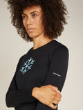 Women's Merino 200 Oasis Long Sleeve Crew Thermal Top Protect Our Winters Black - 5