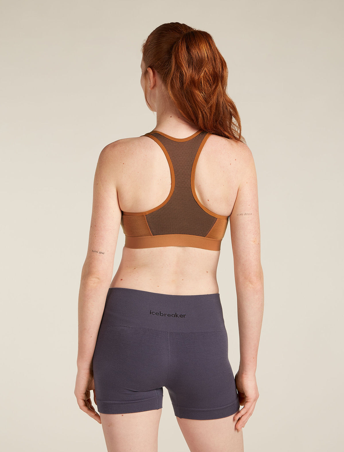 Women's Merino Blend 125 ZoneKnit™ Racerback Bra Dusty clay/carob - 2
