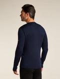 Men's Merino 200 Oasis Long Sleeve Crew Thermal Top Snow Wave Midnight navy - 2