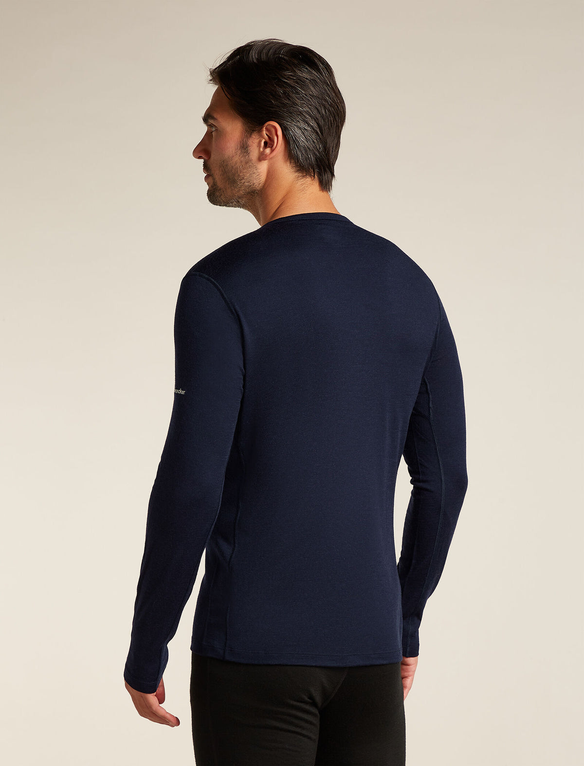 Men's Merino 200 Oasis Long Sleeve Crew Thermal Top Snow Wave Midnight navy - 2