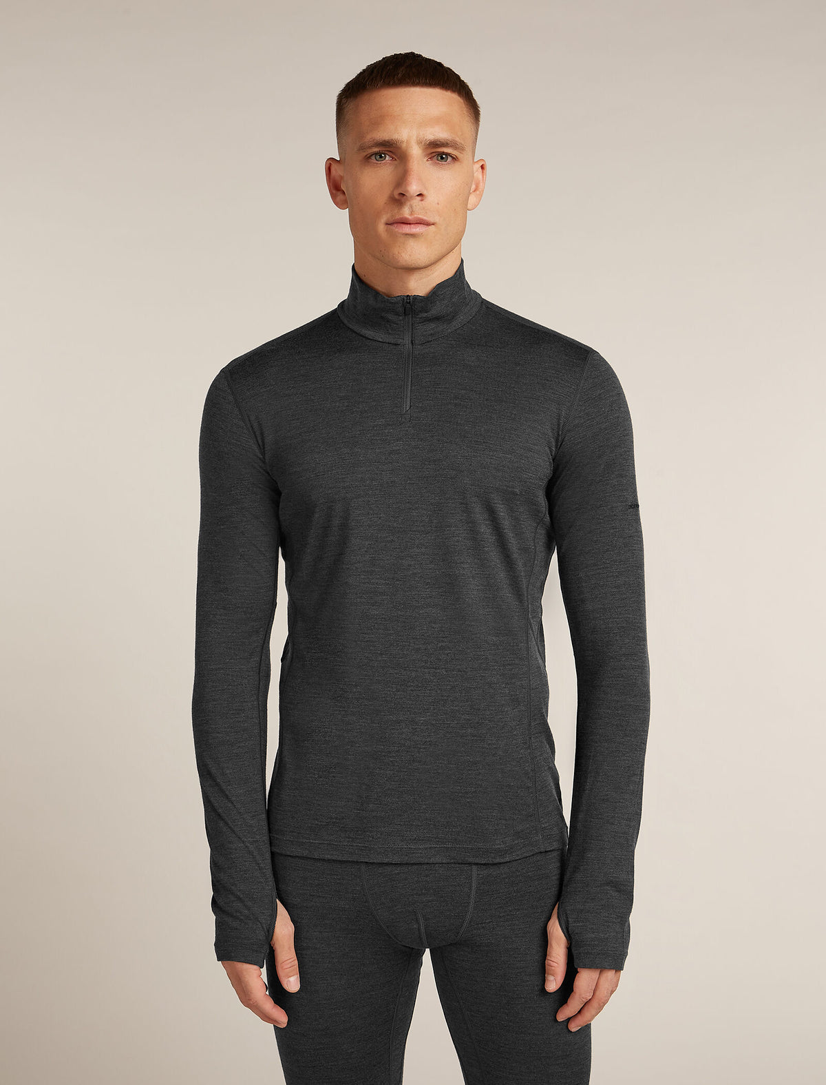 Men's 200 Ace Half Zip Thermal Top Jet hthr - 1