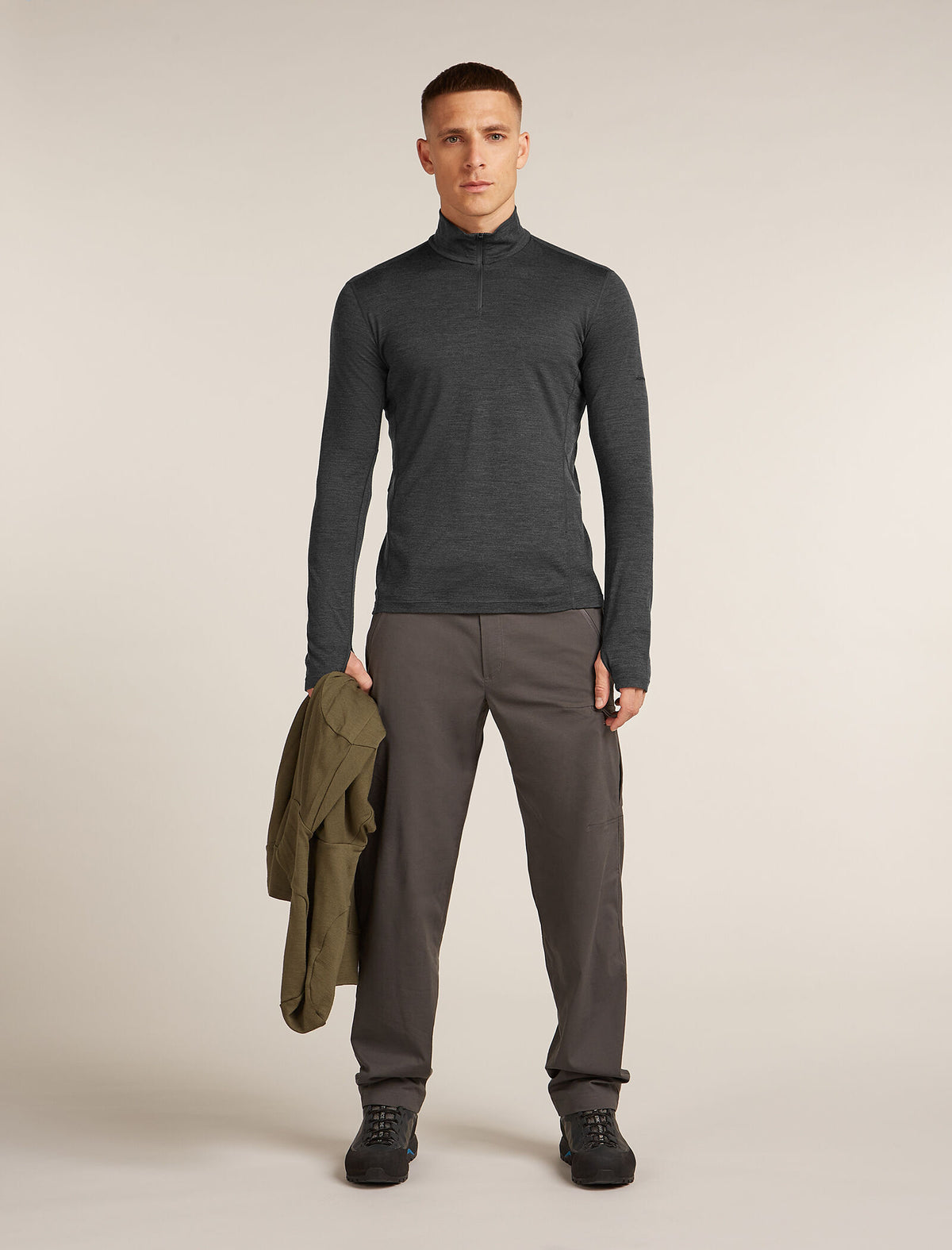 Men's 200 Ace Half Zip Thermal Top Jet hthr - 4