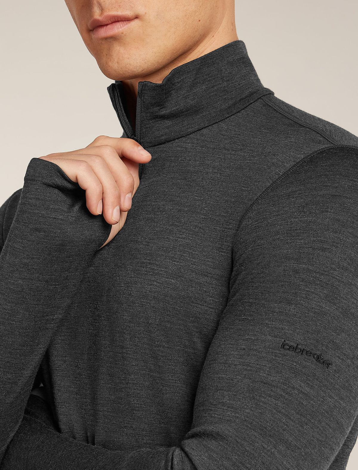 Men's 200 Ace Half Zip Thermal Top Jet hthr - 6