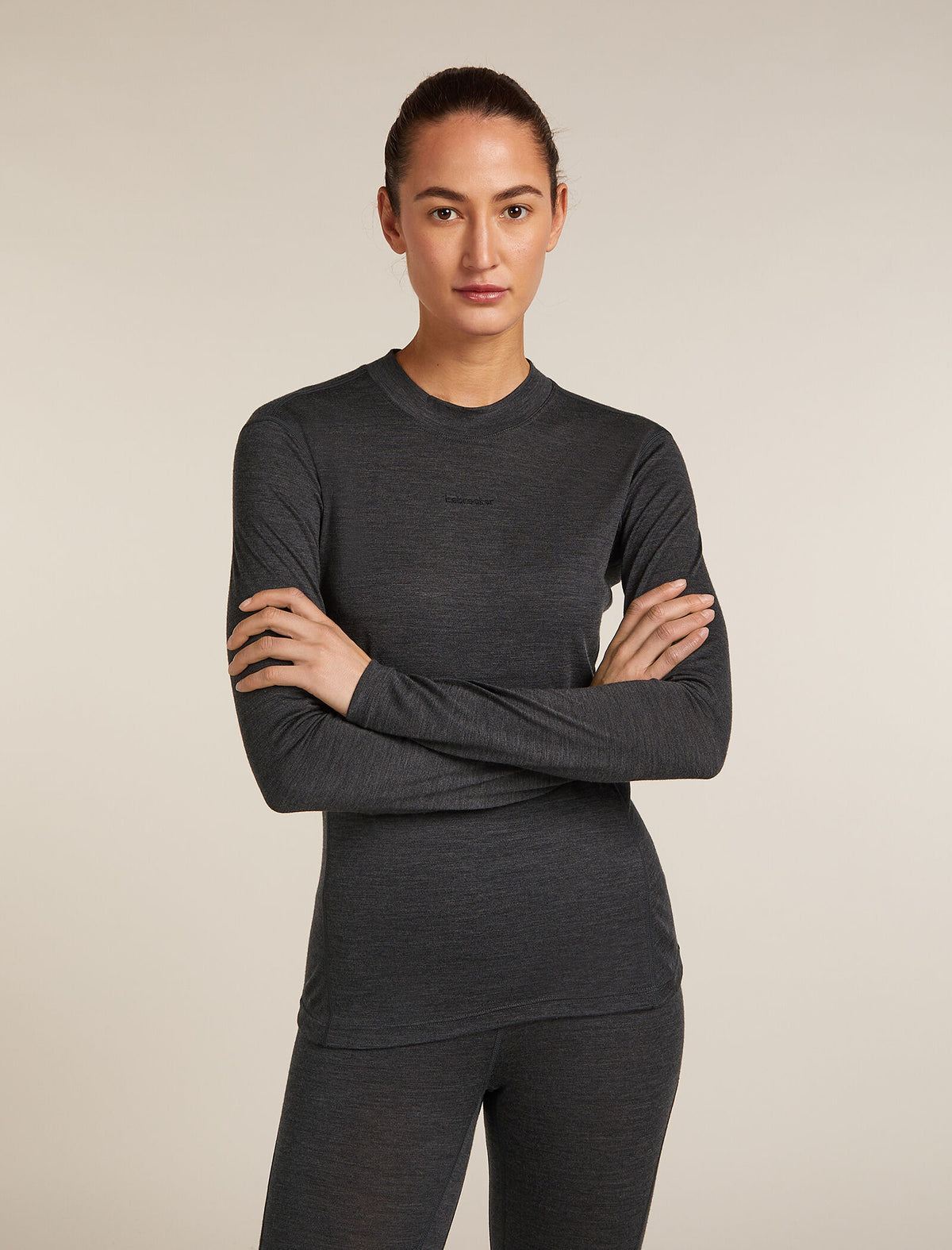 Women's 200 Ace Mock Neck Thermal Top Jet hthr - 1