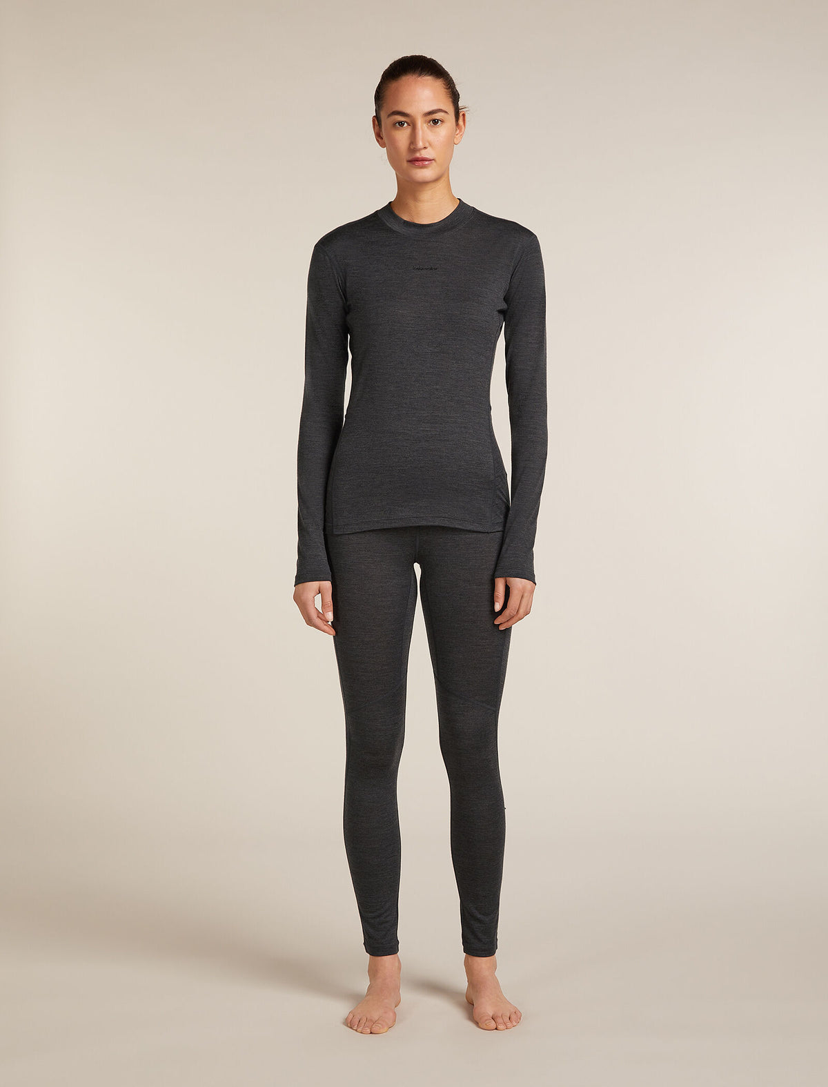 Women's 200 Ace Mock Neck Thermal Top Jet hthr - 3