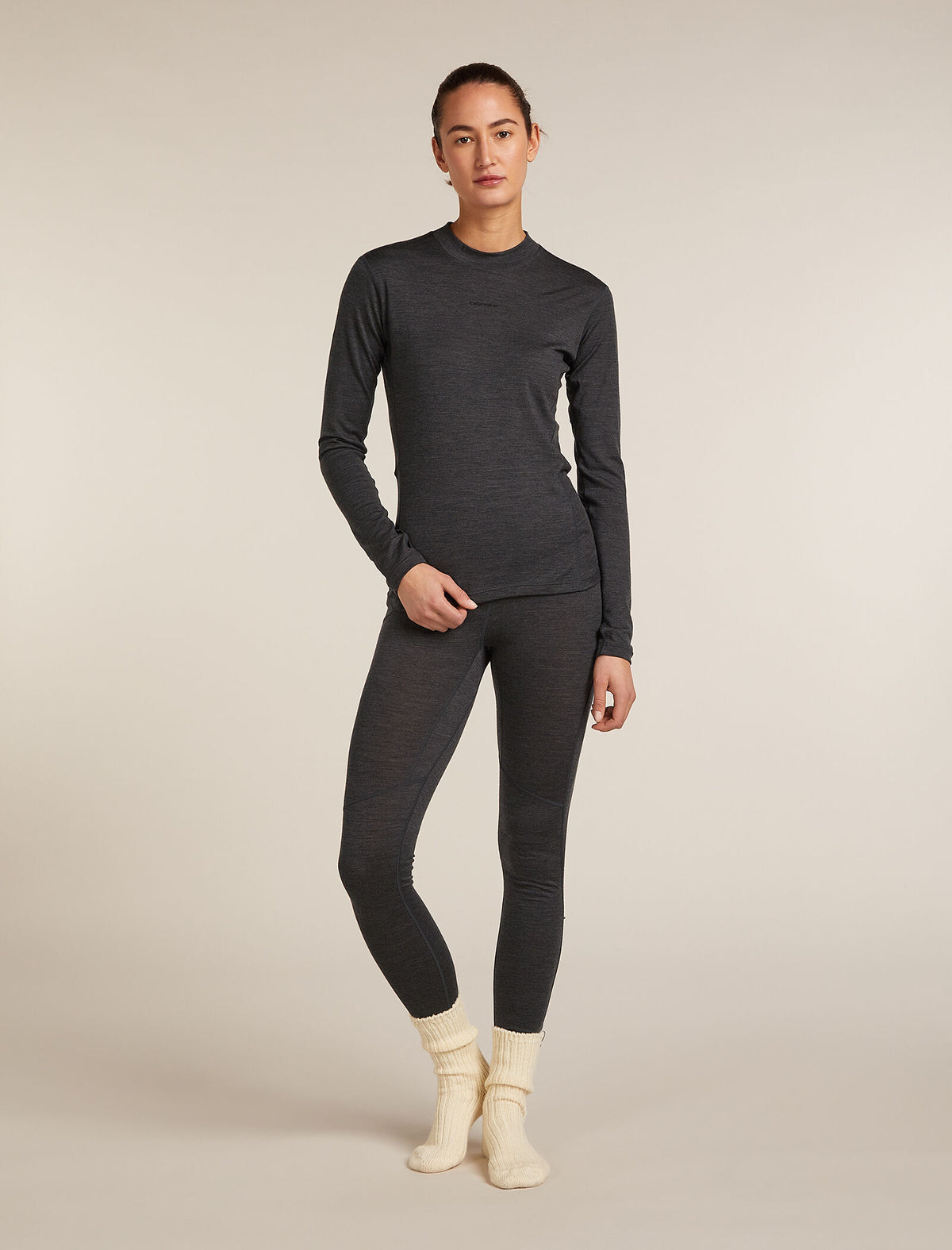Women's 200 Ace Mock Neck Thermal Top Jet hthr - 6