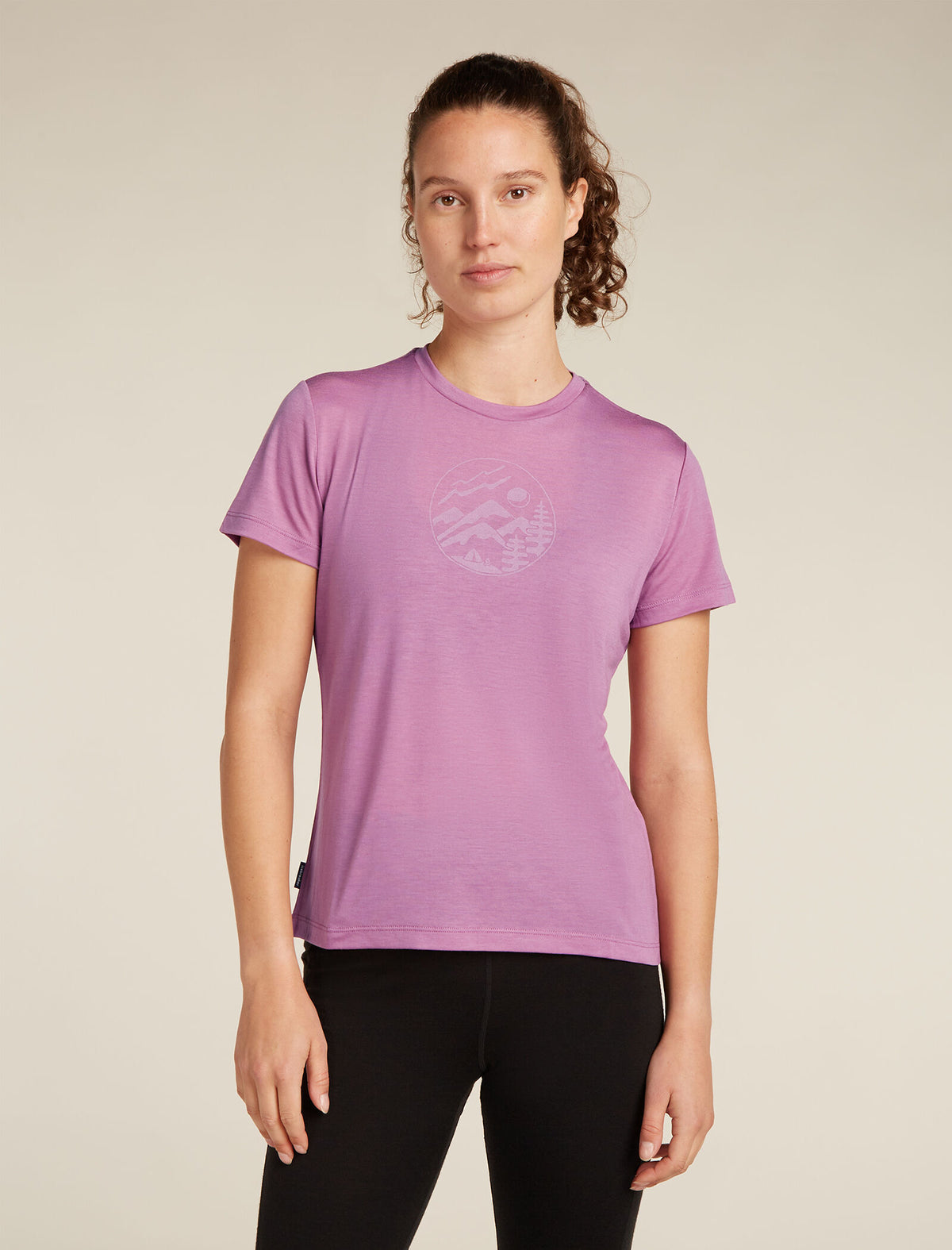 Women's Merino Blend Core Short Sleeve T-Shirt Camping Circle Deco - 1