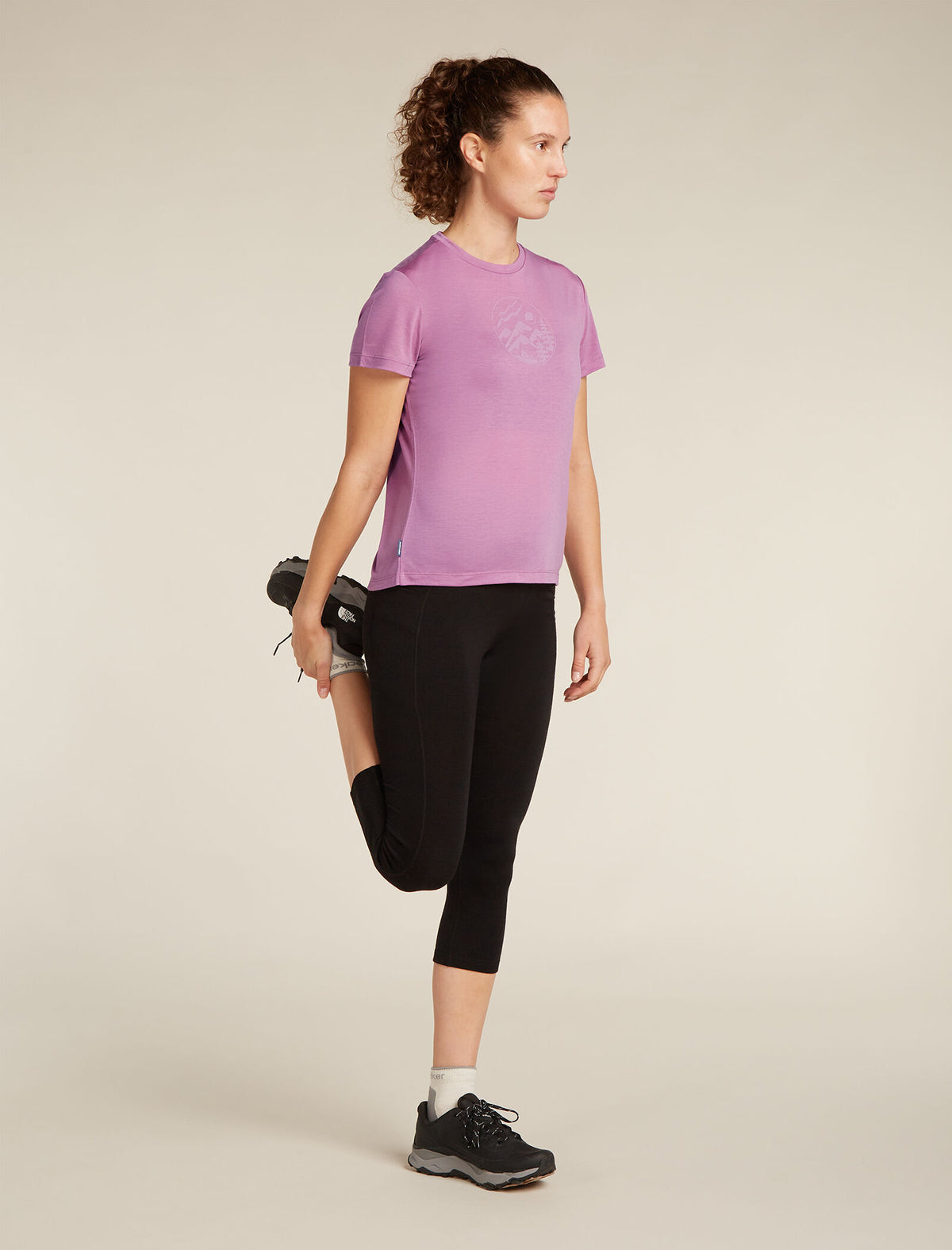 Women's Merino Blend Core Short Sleeve T-Shirt Camping Circle Deco - 3