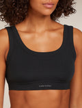 Women's Rib Lotus Bra Black - 6
