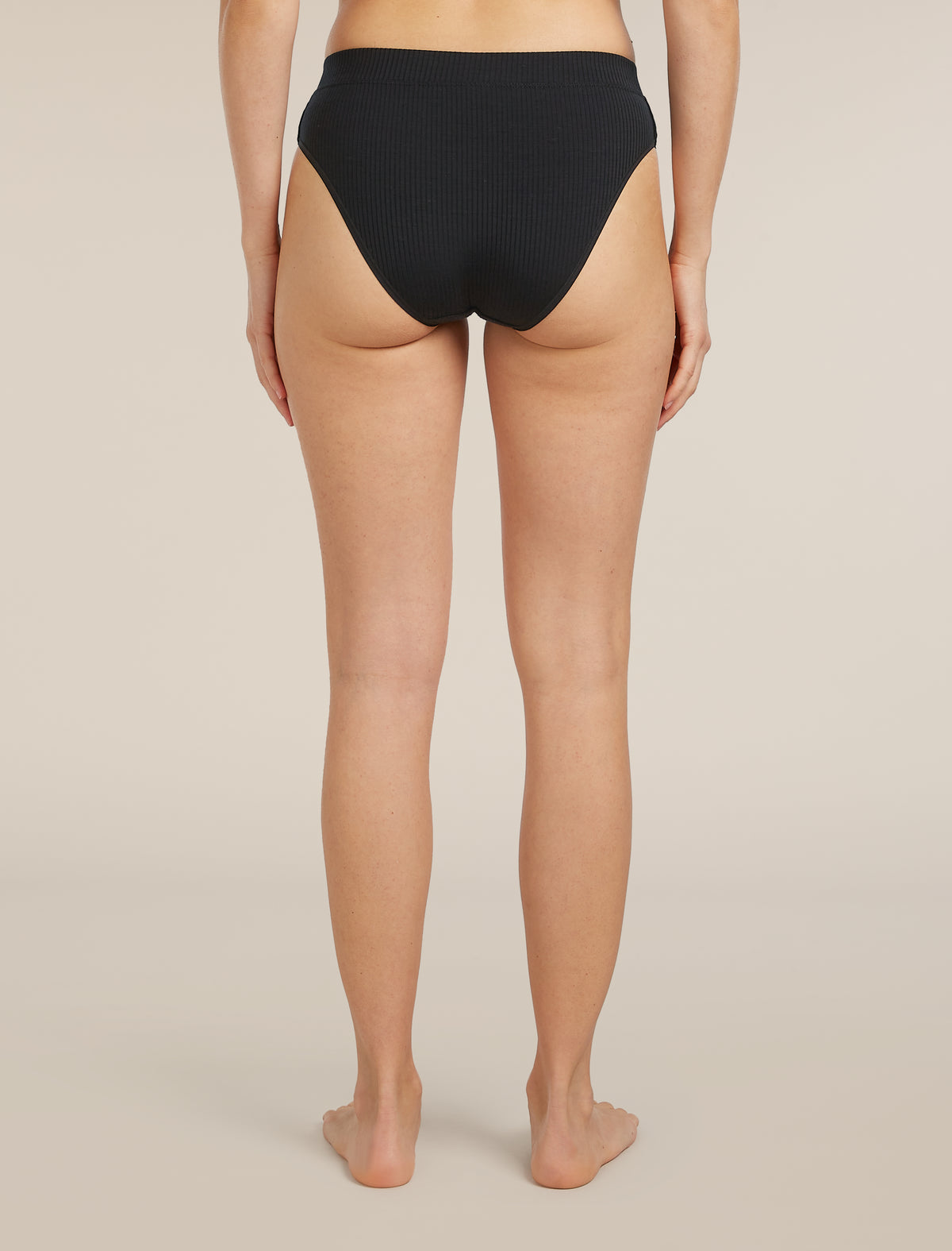 Women's Rib Lotus Hipster Black - 2