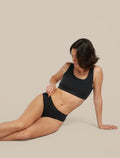 Women's Rib Lotus Hipster Black - 4