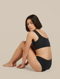 Women's Rib Lotus Hipster Black - 5