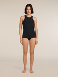 Women's Rib Lotus Tank Black - 3