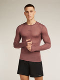 Men's Merino Blend 75 Cool-Lite™ Featherlight™ Long Sleeve Crew Thermal Top Carob - 1