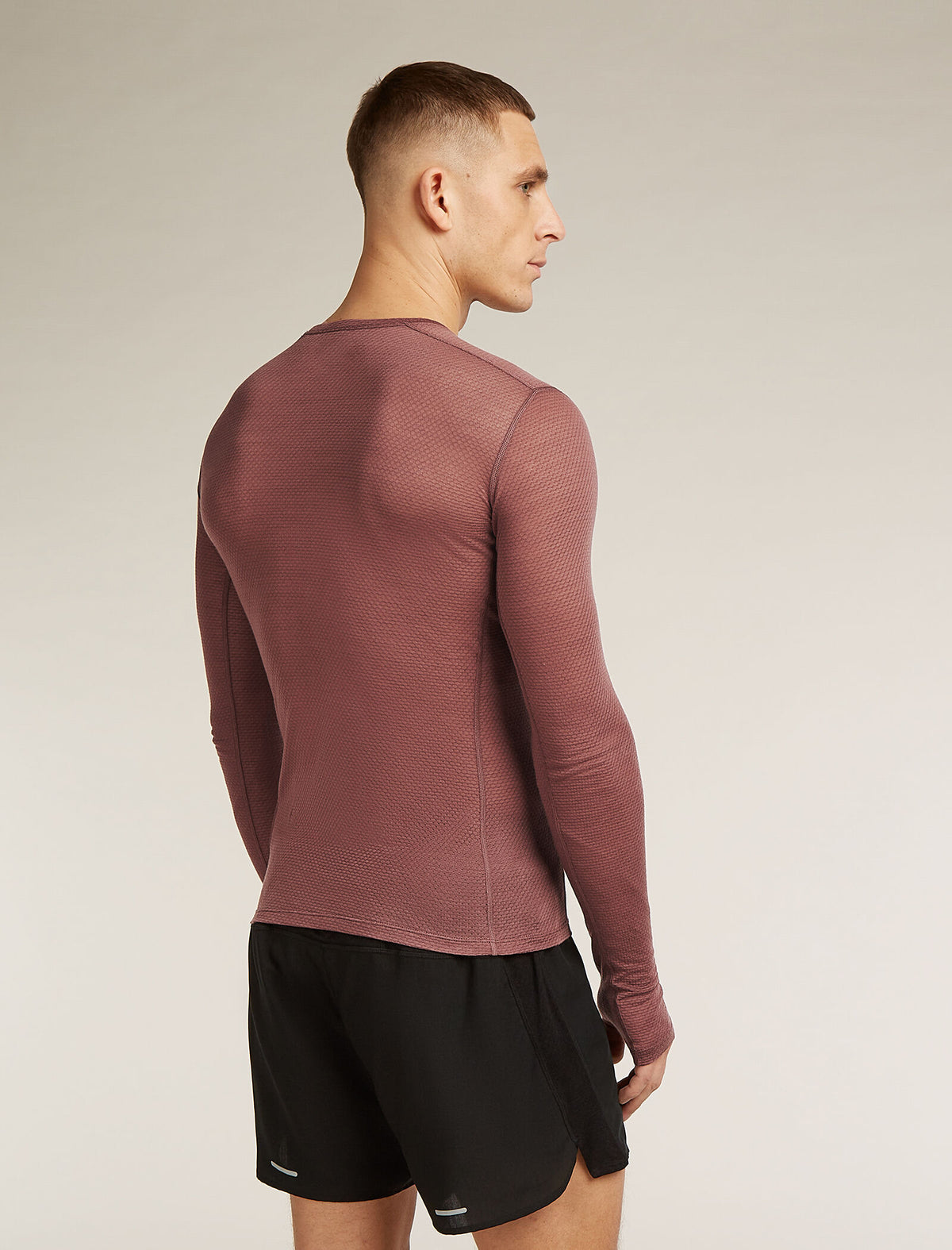 Men's Merino Blend 75 Cool-Lite™ Featherlight™ Long Sleeve Crew Thermal Top Carob - 2